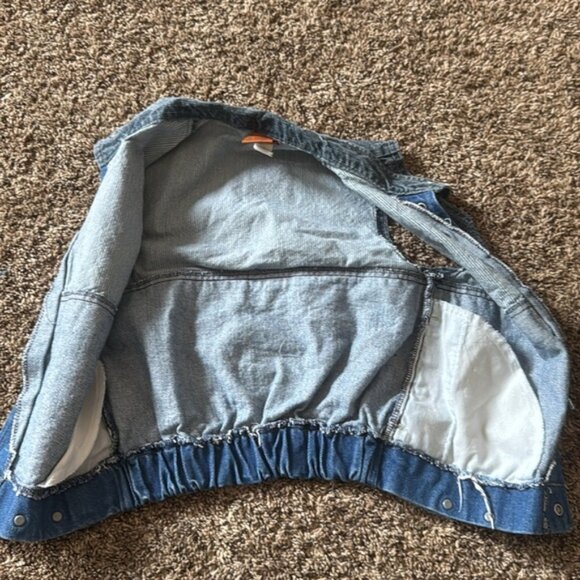 Wrangler Kids Denim Vest Jean Button Up Size S (6-8) - Picture 6 of 8